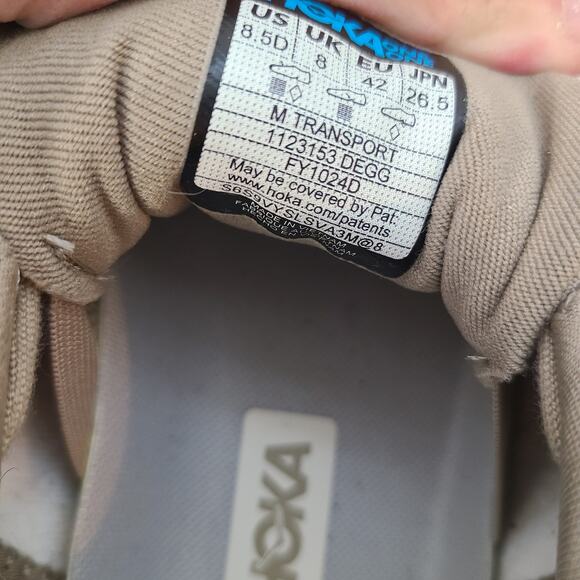 Hoka Transport Sneaker Men's Size 8.5 Lifestyle Shoe Dune/Eggnog Taupe - Picture 10 of 10